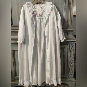 Vintage light blue nightgown and matching robe